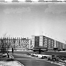 На пересечении улицы Логинова и улицы Мира | Строительство. 1975 г., г.Северодвинск. Фото #C104.