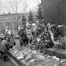 Возложение цветов к памятнику В.И.Ленину | Общественная жизнь. 1975 г., г.Северодвинск. Фото #C1703.