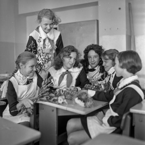 Первое сентября | Школа. 1976 г., г.Северодвинск. Фото #C14535.