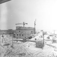 Строительство больничного корпуса | Строительство. 1976 г., г.Северодвинск. Фото #C14573.
