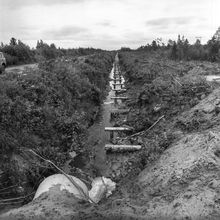 Строительство водовода Солза - ВОС II | ЖКХ. 1978 г., г.Северодвинск. Фото #C7387.