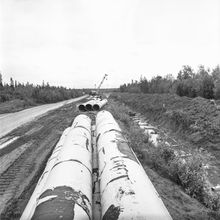 Строительство водовода Солза - ВОС II | ЖКХ. 1978 г., г.Северодвинск. Фото #C7388.
