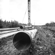 Строительство водовода Солза - ВОС II | ЖКХ. 1978 г., г.Северодвинск. Фото #C7399.