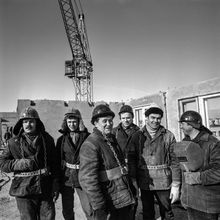 Монтажники | Строительство. 1978 г., г.Северодвинск. Фото #C14150.