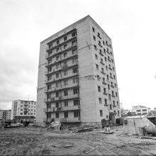 Дом строится | Строительство. 1979 г., г.Северодвинск. Фото #C14152.