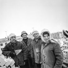 Каменщики | Строительство. 1978 г., г.Северодвинск. Фото #C14158.