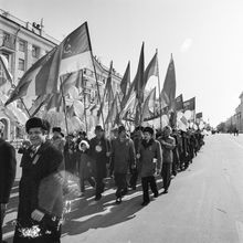 Первомайская демонстрация | Общественная жизнь. 1978 г., г.Северодвинск. Фото #C9120.