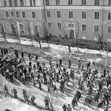 Первомайская демонстрация | Общественная жизнь. 1978 г., г.Северодвинск. Фото #C9139.