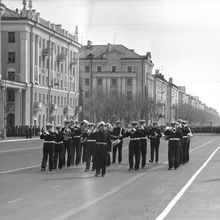 духовой оркестр Беломорской ВМБ | Горожане. 1979 г., г.Северодвинск. Фото #C503.