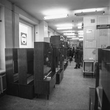 разнообразные шкафы в ассортименте мебельного магазина | Торговля. 1979 г., г.Северодвинск. Фото #C721.