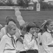 Выступление пионеров | Школа. 1979 г., г.Северодвинск. Фото #C2408.