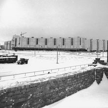 Дом строится  | Строительство. 1979 г., г.Северодвинск. Фото #C14163.