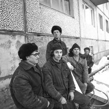 бригада строителей | Строительство. 1979 г., г.Северодвинск. Фото #C922.