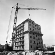 строительство многоэтажного дома | Строительство. 1979 г., г.Северодвинск. Фото #C926.