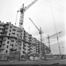 строительство многоэтажного дома | Строительство. 1979 г., г.Северодвинск. Фото #C928.