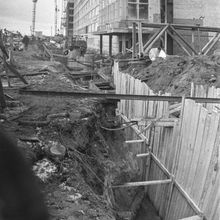создание фундамента | Строительство. 1979 г., г.Северодвинск. Фото #C330.