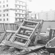 Стройплощадка | Строительство. 1979 г., г.Северодвинск. Фото #C2796.
