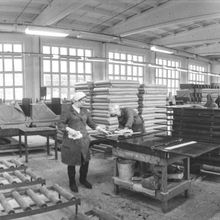 Полировальщицы в цехе мебельной фабрики | Предприятия. 1979 г., г.Северодвинск. Фото #C320.