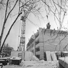 Строительство дома | Строительство. 1982 г., г.Северодвинск. Фото #C14691.