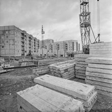 На стройплощадке | Строительство. 1982 г., г.Северодвинск. Фото #C14698.