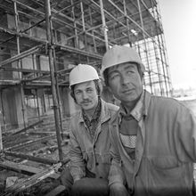 Строители | Строительство. 1983 г., г.Северодвинск. Фото #C12020.