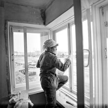 Маляр | Строительство. 1983 г., г.Северодвинск. Фото #C12024.