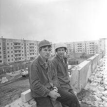 Строители | Строительство. 1983 г., г.Северодвинск. Фото #C2264.