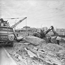 Прокладка теплотрассы | Строительство. 1983 г., г.Северодвинск. Фото #C2309.