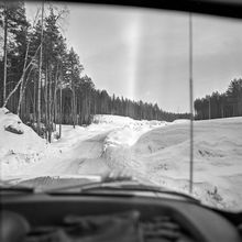 Строительство дороги вне города | Транспорт. 1984 г., г.Северодвинск. Фото #C1338.
