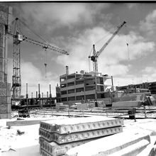 Строительство школы | Строительство. 1984 г., г.Северодвинск. Фото #C1256.