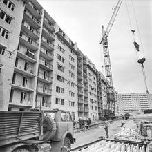 Дома строятся | Строительство. 1984 г., г.Северодвинск. Фото #C18329.