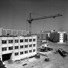 Строительство школы в квартале "Д" | Строительство. 1984 г., г.Северодвинск. Фото #C1274.