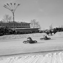 Гонки на мотоциклах по снегу | Спорт. 1985 г., г.Северодвинск. Фото #C6722.