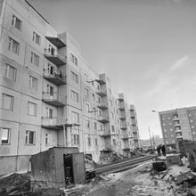 Дом строится | Строительство. 1986 г., г.Северодвинск. Фото #C15020.