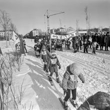Лыжные соревнования для воспитанников детских садов | Дети. 1987 г., г.Северодвинск. Фото #C11055.