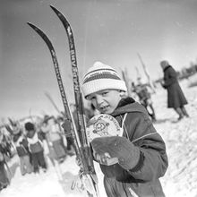 Лыжные соревнования воспитанников детских садиков | Дети. 1987 г., г.Северодвинск. Фото #C10460.