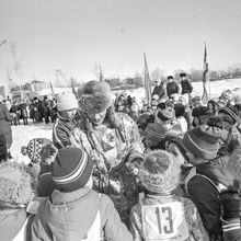 Лыжные соревнования воспитанников детских садиков | Дети. 1987 г., г.Северодвинск. Фото #C10466.