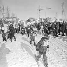 Лыжные соревнования воспитанников детских садиков | Дети. 1987 г., г.Северодвинск. Фото #C10468.