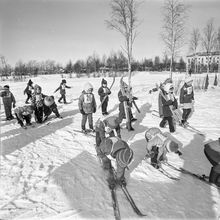 Лыжные соревнования воспитанников детских садиков | Дети. 1987 г., г.Северодвинск. Фото #C10475.