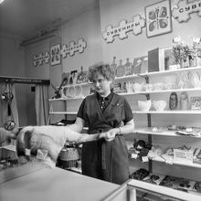 Продавец отдела "Сувениры" | Торговля. 1987 г., г.Северодвинск. Фото #C13562.