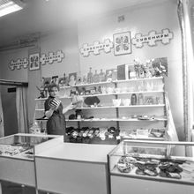 Продавец отдела "Сувениры" | Торговля. 1987 г., г.Северодвинск. Фото #C13577.