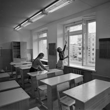 Дежурство по классу | Школа. 1987 г., г.Северодвинск. Фото #C13586.