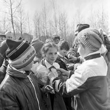 Прием в пионеры | Школа. 1987 г., г.Северодвинск. Фото #C12527.
