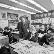 Класс художников-оформителей | Школа. 1987 г., г.Северодвинск. Фото #C8434.