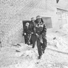 Тренировка в пожарной части | Силовые структуры. 1987 г., г.Северодвинск. Фото #C8452.