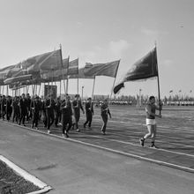 Парад физкультурников на стадионе "Север" | Спорт. 1986 г., г.Северодвинск. Фото #C13643.