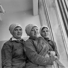 Бригада отделочников | Строительство. 1987 г., г.Северодвинск. Фото #C13661.
