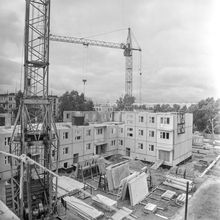 Строительство дома Комсомольская, 10/55 | Строительство. 1987 г., г.Северодвинск. Фото #C14903.