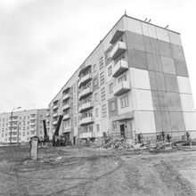 Достройка дома | Строительство. 1987 г., г.Северодвинск. Фото #C13667.