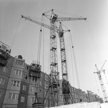 Строительство дома | Строительство. 1987 г., г.Северодвинск. Фото #C13669.